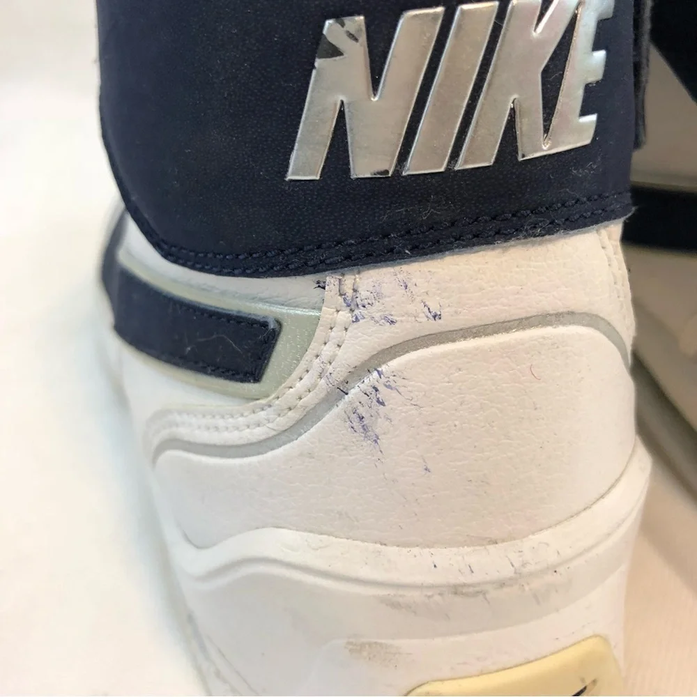 Nike Air Elite White Leather and Blue Logo Men's US 11 High Top - Picture 6 of 7
